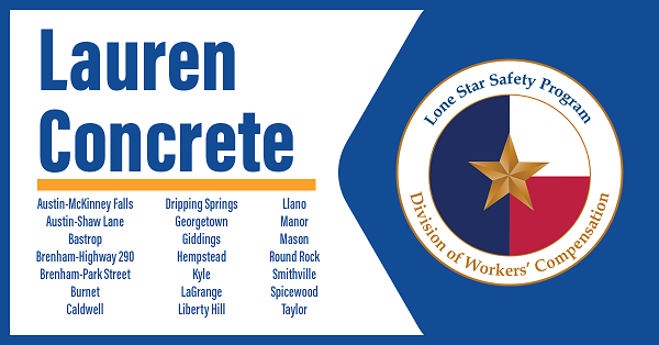 Lauren Concrete Lone Star Safety Award