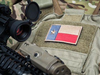 Texas flag patch on uniform