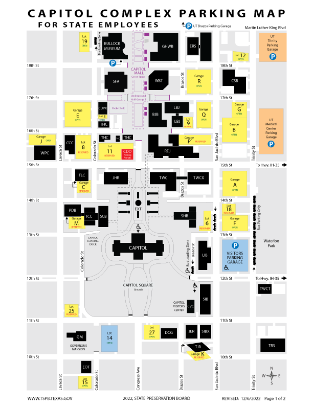 Capitol Complex parking map