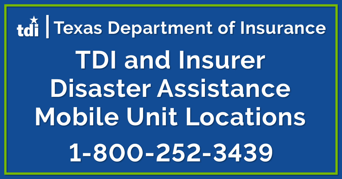Disaster Assistance Mobile Unit Locations