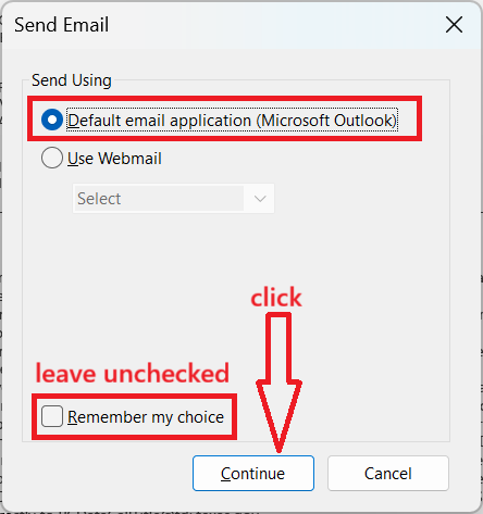 send using dialog