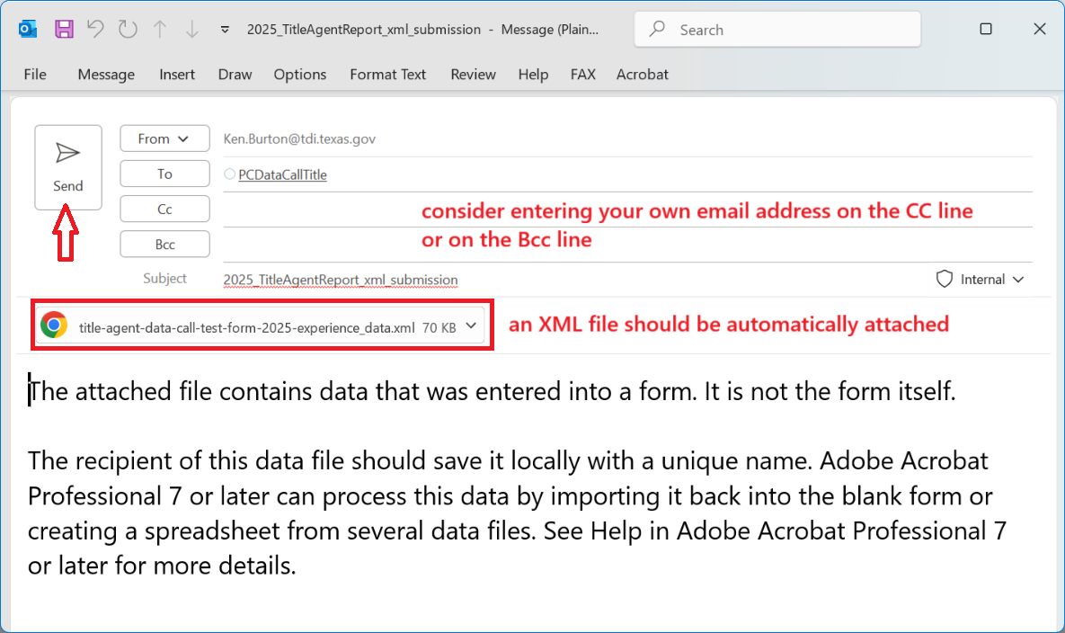 email message