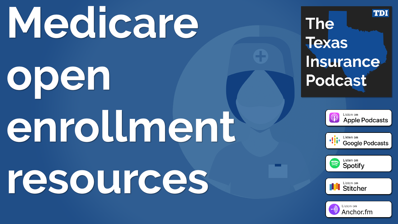 Podcast logo with episode title: Medicare open enrollment resources
