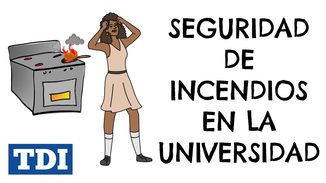Text: Seguridad de incendios en la universidad